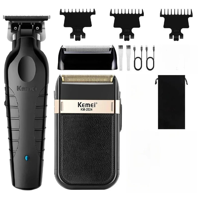 Kemei KM-2299 KM-2024 Professional Men’s Hair Clipper Kit Electric Shaver Male Hair Cutting Machine Trimmer Machine Hair Trimmer